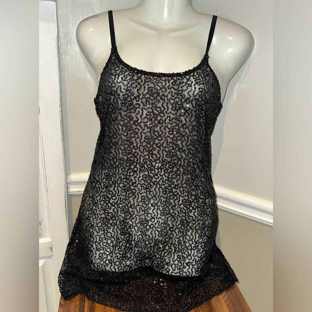 Intimately Free People Black Sequin Sheer Dress